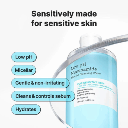 Apa micelara cu niacinamide si pH scazut COSRX Low pH Niacinamide Micellar Cleansing Water 400ml - imagine 2