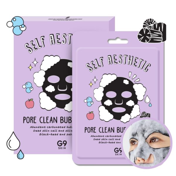 Masca purificatoare tip servetel G9 Skin Pore Clean Bubble Mask 23ml