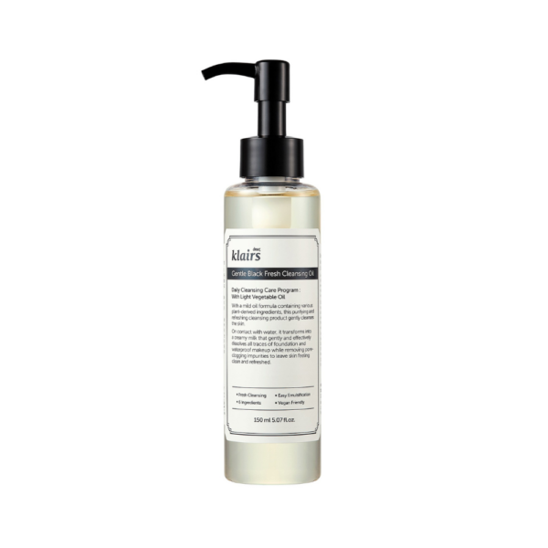 Ulei de curatare bland pentru tenul mixt si gras dear, Klairs Gentle Black Fresh Cleansing Oil 150ml